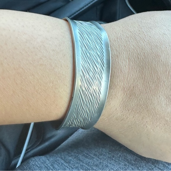 Vintage Designer Jorgen Jensen Pewter Denmark Cuff Bangle Bracelet - Picture 11 of 13